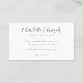 Logo personnalisé QR Code minimaliste Carte de vis (Dos)