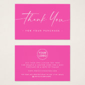 Logo personnalisé script manuscrit merci insérer (Devant & derrière)