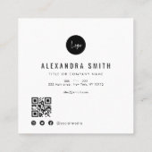 Logo personnalisé simple carte de visite de code Q (Dos)