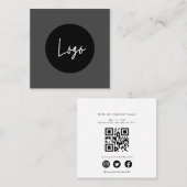Logo personnalisé simple carte de visite noir (Devant / Derrière)