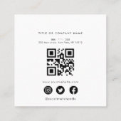 Logo personnalisé simple carte de visite noir (Dos)