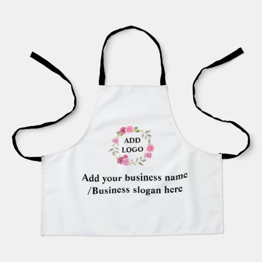 Logo personnalisé simple et élégant ici tablier d' (Recto)