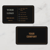 Logo personnalisé Texte or et Carte de visite noir (Devant / Derrière)