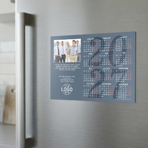 Logo Photo Bleu Poussiéreux Calendrier 2027 Carte