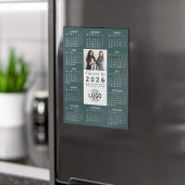 Logo Photo Calendrier Vert 2026 Carte Magnétique