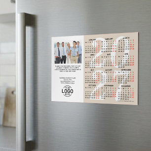 Logo Photo Carte Magnétique Calendrier 2027 Blanc 