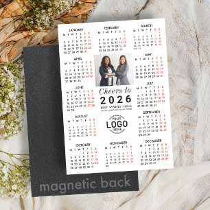 Logo Photo Clean White Calendar 2026 Magnetische K Uitnodiging