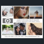 Logo Photo Collage Photographe professionnel QR<br><div class="desc">Circulaire marketing pour un photographe professionnel personnalisé avec vos photos, logos, coordonnées, texte personnalisé et code QR. Flyer photographe professionnel pour promouvoir votre entreprise personnalisée avec six photos sur le côté avec votre logo, nom d'entreprise, slogan et coordonnées. Au verso, ajoutez votre logo, votre code QR et les médias sociaux,...</div>