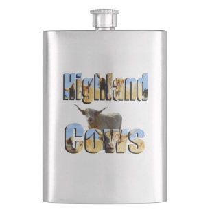 Logo photo de la vache Highland, flacon de hanche