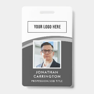 Logo photo de l'employé moderne Code QR Badge