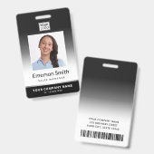 Logo photo dégradé gris moderne badge d'identifica (Avant & arrière)