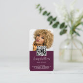 Logo photo du code QR Burgundy Carte de visite de (Debout devant)