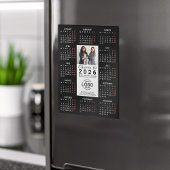 Logo Photo Info Black Calendar 2026 Magnetic Card Magnetische Uitnodiging