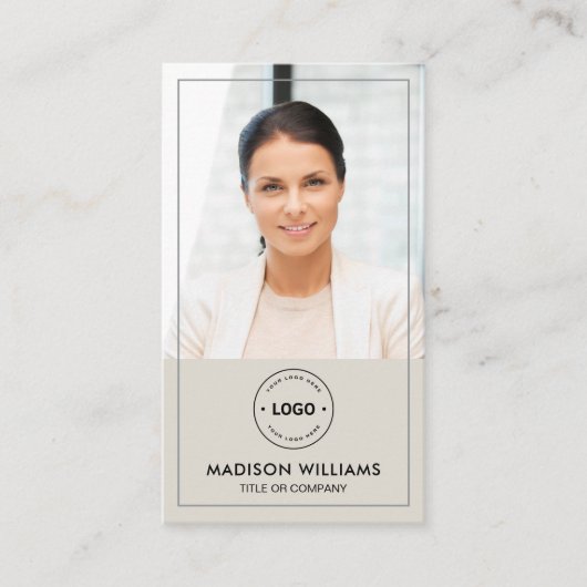 Logo photo moderne QR Code Carte de visite (Devant)