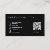 Logo photo personnalisée Code QR Carte de visite (Dos)