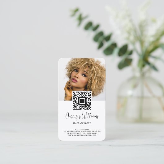 Logo photo QR Code Carte de visite de fidélité mod (Debout devant)