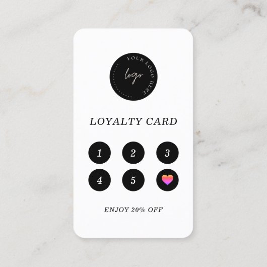 Logo photo QR Code Carte de visite de fidélité mod (Dos)