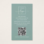 Logo photo QR code poussiéreux carte de visite ver (Dos)