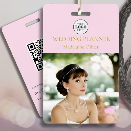 Logo photo Wedding planner rose Badge employé