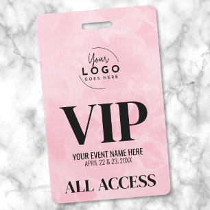 Logo Pink All Access Pass VIP-evenement Badge