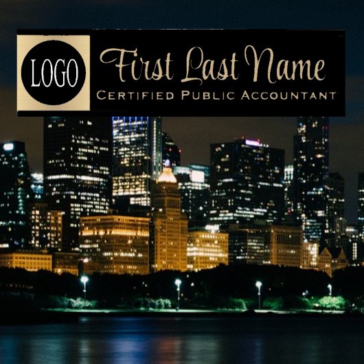 Logo Porte de bureau noir et or Signes Nom Plaque