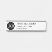 Logo Porte du bureau blanc Signes Nom Plaque (Devant)