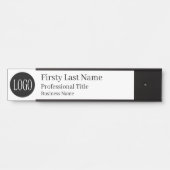 Logo Porte du bureau blanc Signes Nom Plaque (Devant)