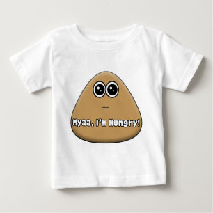Logo Pou affamé avec texte - T-shirt bébé