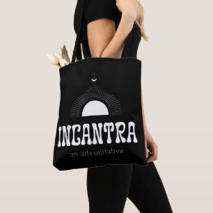logo principal incantra et sac fourre-tout à motif