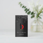 Logo Professional Black Drip Glitter Eyelash Gina Visitekaartje (Staand voorkant)
