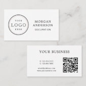 Logo professionnel Code QR Carte de visite simple (Devant / Derrière)