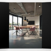 Logo professionnel d'entreprise Brochure noire pli (Intérieur au milieu)