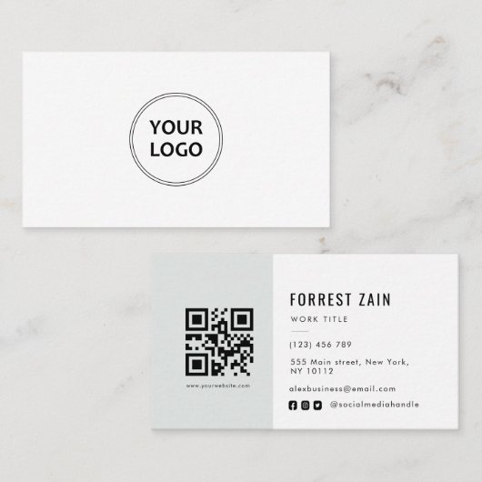 logo professionnel noir blanc carte de visite (Devant / Derrière)