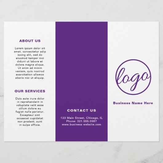 Logo Professionnel Simple Purple Trifold Brochure (Devant)