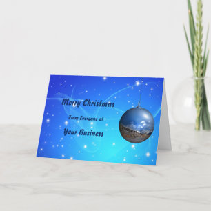 Logo Promo Business Blue Merry-kerst Feestdagen Kaart