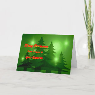Logo Promo Business Green Trees Merry Kerstmis Feestdagen Kaart