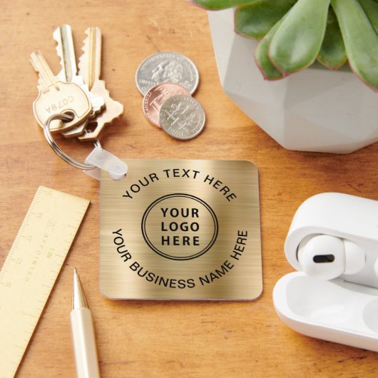 Logo promotiegoud sleutelhanger (Bureau)