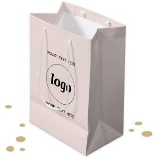 Logo Promotionele Zakelijke Branding Blush Roze Medium Cadeauzakje