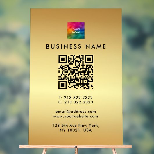 Logo promotionnel de code QR Gold Modèle Glam (Neutre)