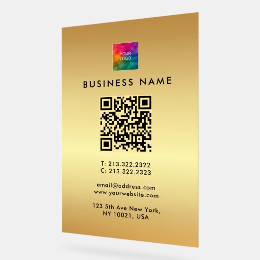 Logo promotionnel de code QR Gold Modèle Glam (Angle)