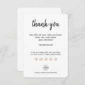 Logo propre Carte de remerciements PME (Devant / Derrière)