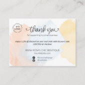 *~* Logo QR. Abstract dank u pastelbranding Informatiekaartje (Voorkant)