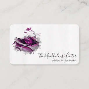 *~* Logo QR Burgundy Roos Floral Visitekaartje