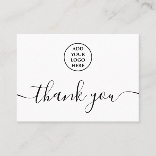 Logo QR-code Bedankt voor uw bestelling zwart wit Visitekaartje (Voorkant)