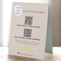 Logo QR-code bedrijfsbeoordeling GOOGLE en YELP