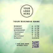 Logo QR-code bedrijfsuren Raamsticker (Vel 3)