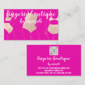 Logo QR-code Bikini Ondergoed Roze Rose Visitekaartje (Voorkant / Achterkant)