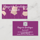Logo QR-code Bikini Onderkleding Berry Roos Visitekaartje (Voorkant / Achterkant)