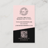 Logo QR Code Blush Pink Visitekaartje (Achterkant)