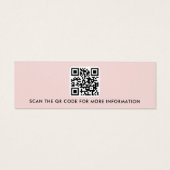 Logo QR code blush roze stud oorbel display kaart (Achterkant)
